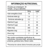 Tabela de informação nutricional do Cálcio MDK Ultra, com os valores de Cálcio, Magnésio, Vitamina D3 e Vitamina K2 por porção.