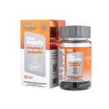 Caixa e frasco do suplemento Imunne C Própolis, formulado com Vitamina C, Própolis Verde e Zinco para imunidade.
