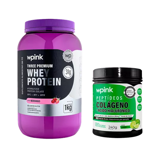 Whey protein morango + colágeno limão - wp